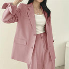 Lumina Wear Hailey tailored blazer and high-waisted trousers suit set, stylish women's business outfit with a modern fit.