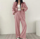 Lumina Wear Hailey tailored blazer and high-waisted trousers suit set, stylish and professional for modern office wear.