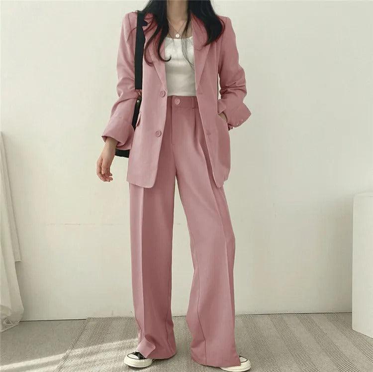 Lumina Wear Hailey tailored blazer and high-waisted trousers suit set, stylish formal women’s suit in a professional fit.