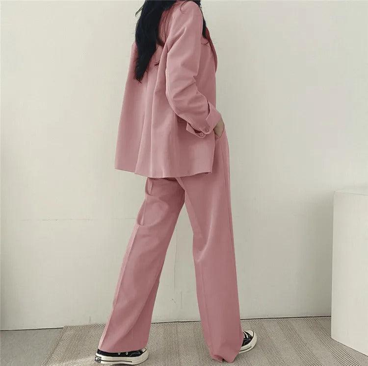 Lumina Wear Hailey tailored blazer and high-waisted trousers suit set, stylish formal outfit for professional or elegant occasions.