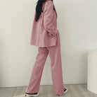 Lumina Wear Hailey tailored blazer and high-waisted trousers suit set, stylish formal outfit for professional or elegant occasions.