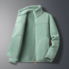 Lumina Wear men's fleece jacket with plush warmth and standing collar, stylish and cozy for cold weather.