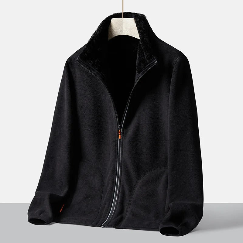 Lumina Wear Haven men's fleece jacket with plush warmth and standing collar, perfect for cold weather comfort.