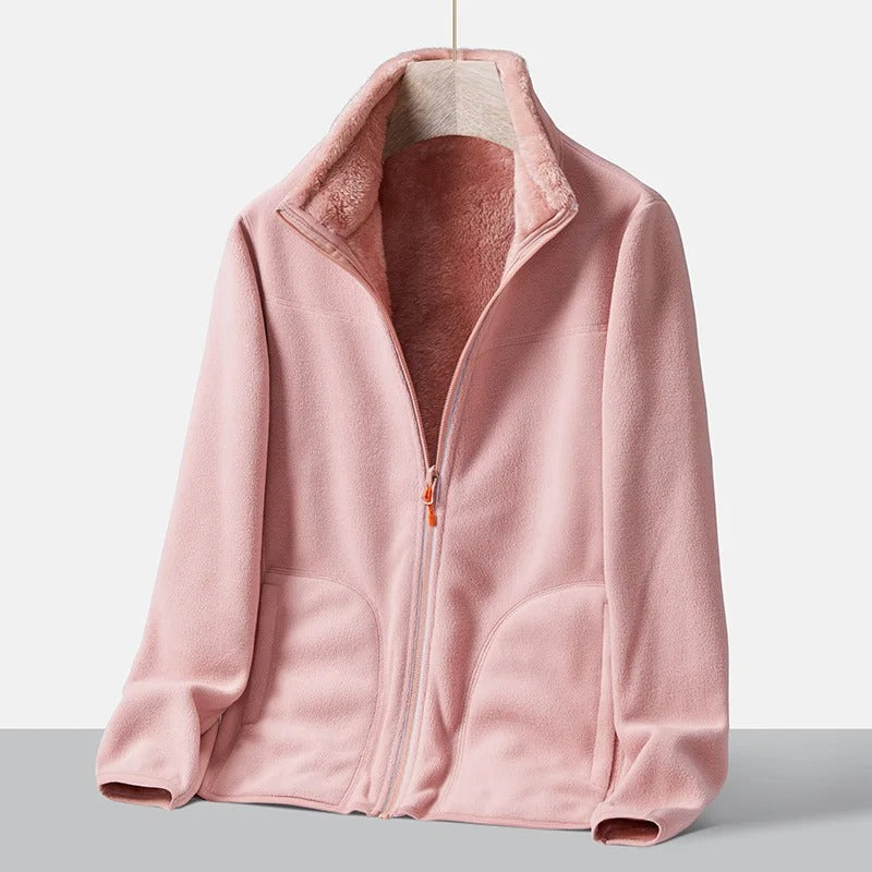 Lumina Wear Haven men's fleece jacket with plush warmth and standing collar, perfect for cold weather.