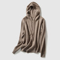Lumina Wear Isabella cozy hooded thick knit sweater with a loose fit, featuring a textured knit pattern and relaxed style.