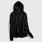 Lumina Wear Isabella cozy hooded thick knit sweater with loose fit, shown in a relaxed fit with textured knit fabric.