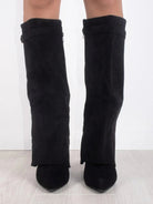 Isabella | Elegant Black Knee High Boots with Pointed Toe and Side Zipper - Lumina 7