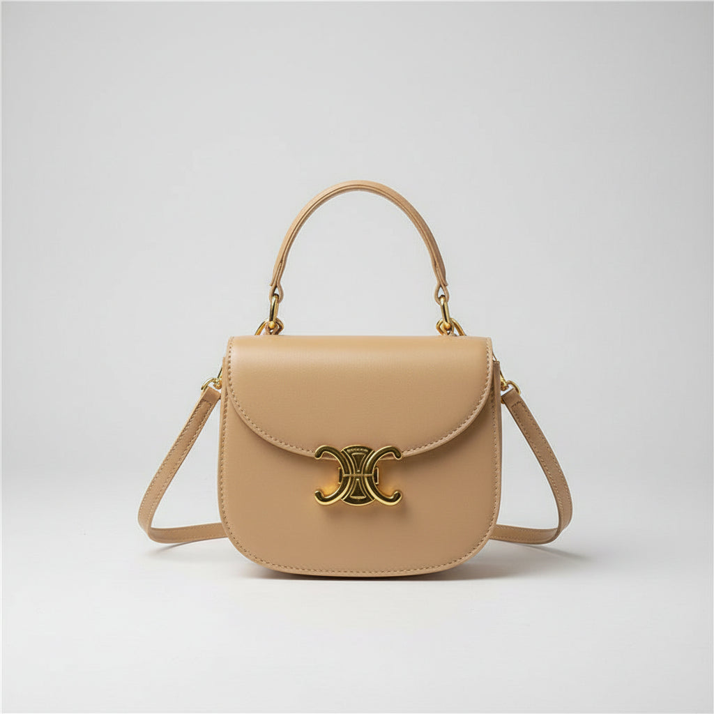 Isabella | Elegant Small Leather Crossbody Bag with Gold-Tone Clasp - Lumina 3