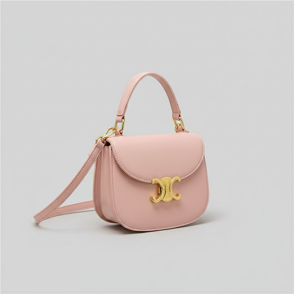 Isabella | Elegant Small Leather Crossbody Bag with Gold-Tone Clasp - Lumina 5