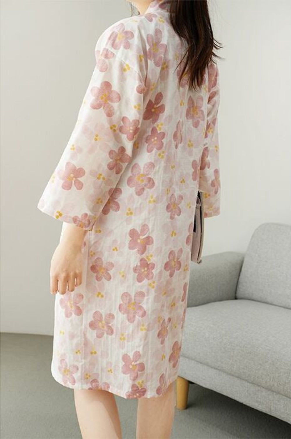 Isabella | Floral Print Wrap Kimono Robe with Side Tie - Lumina 2