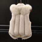 Lumina Wear Isabella fluffy lapel collar waist tie vest with faux fur trim, stylish and cozy for cold weather.