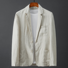 Lightweight women's casual blazer with patch pockets from Lumina Wear, featuring a tailored fit and classic style.