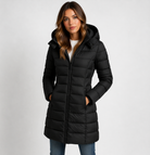 Lightweight quilted hooded puffer jacket with fitted silhouette by Lumina Wear, shown in stylish design and cozy fabric.