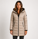 Lightweight quilted hooded puffer jacket with fitted silhouette from Lumina Wear, shown in a stylish, insulated design.
