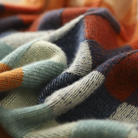 Multi-color checked relaxed fit sweater with mock neck from Lumina Wear, designed for women.