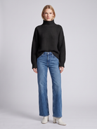 Lumina Wear Isabella oversized textured waffle-knit sweater with turtleneck, women's cozy and stylish knitwear for cold weather.