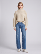 Lumina Wear Isabella oversized textured waffle-knit turtleneck sweater for women, cozy and stylish with a chunky knit design.