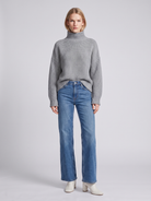 Lumina Wear Isabella oversized textured waffle-knit turtleneck sweater for women, featuring a cozy, stylish design.
