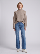 Lumina Wear Isabella oversized textured waffle-knit turtleneck sweater for women, cozy and stylish winter knitwear.