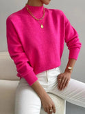 Lumina Wear Isabella relaxed fit soft knit sweater with mock turtleneck, displaying its cozy material and stylish design.