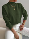 Lumina Wear Isabella relaxed fit soft knit sweater with mock turtleneck, cozy and stylish for casual wear.