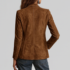 Lumina Wear Isabella women's blazer with relaxed fit, soft suede-touch fabric, notched lapels, stylish tailored design.