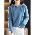 Lumina Wear Isabella women's hooded knit sweater with relaxed fit and soft textured fabric, perfect for cozy casual wear.