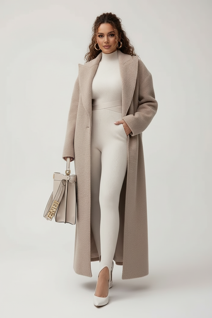 Lumina Wear Isabella oversized wool-blend overcoat with shawl collar, relaxed fit, stylish and warm for cold weather.