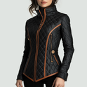 Isabella Lumina Wear slim-fit quilted jacket with contrast edging, featuring a sleek design and stylish detailing.
