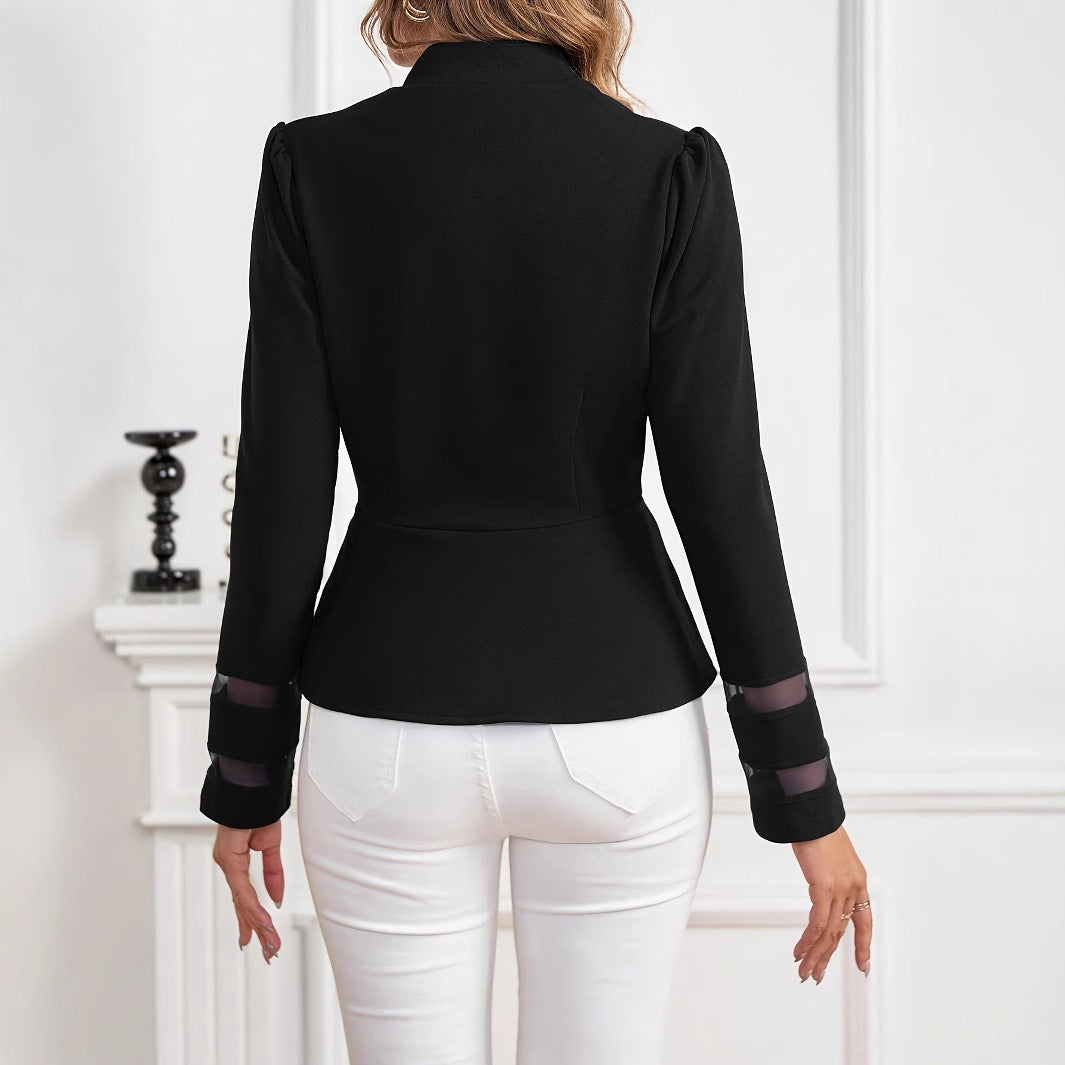 Lumina Wear Isabella slim fit peplum blazer with structured shoulders, stylish women's blazer perfect for formal and casual wear.