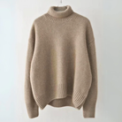 Lumina Wear Isabella soft relaxed knit turtleneck sweater with cozy fit, shown in a comfortable, casual style.