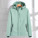 Lumina Wear Isabella waterproof hooded women's windbreaker jacket with adjustable fit, lightweight and stylish for outdoor activities.