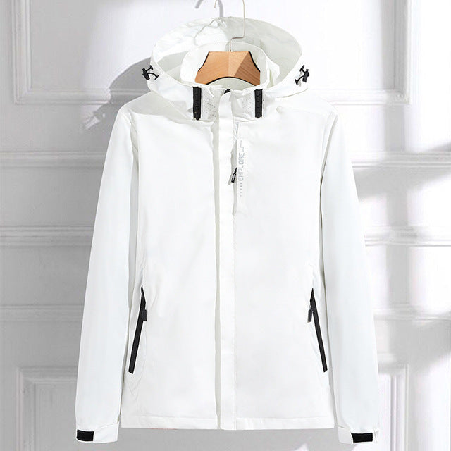 Isabella Lumina waterproof hooded women's windbreaker with adjustable fit, lightweight and stylish for outdoor activities.