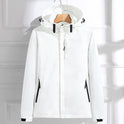 Lumina Wear Isabella waterproof hooded women's windbreaker jacket with adjustable fit, lightweight and stylish for outdoor activities.