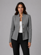 Lumina Wear Isabella tailored cable knit blazer for women, featuring a sleek, streamlined silhouette and classic design.