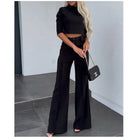 Isabella | Tailored Crop Top & High-Rise Wide-Leg Trousers Set - Lumina 2