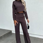 Isabella | Tailored Crop Top & High-Rise Wide-Leg Trousers Set - Lumina 5