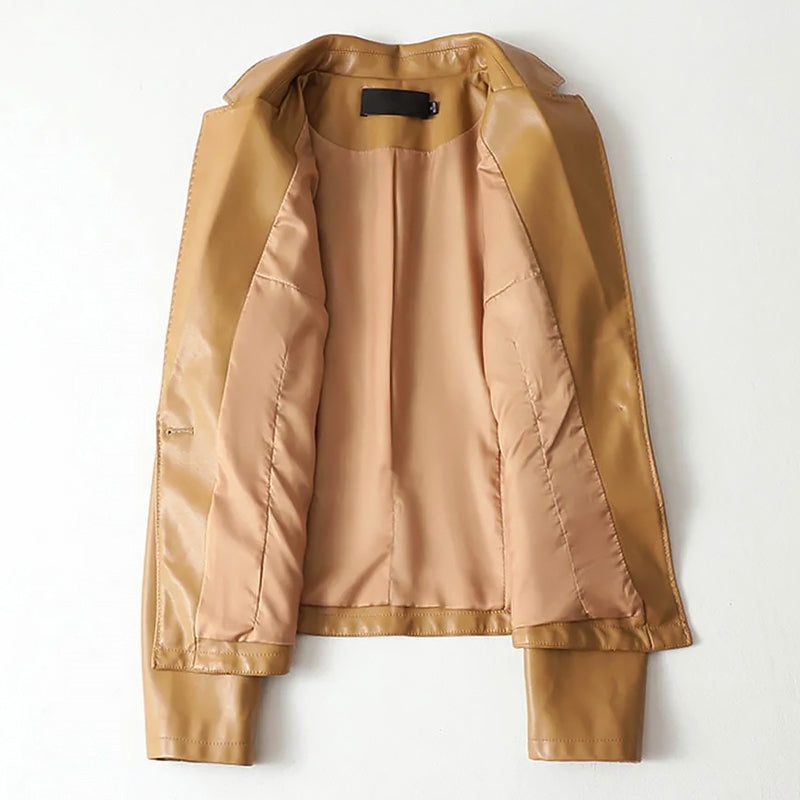 Genuine leather blazer jacket by Lumina Wear featuring a tailored fit and single-button closure, shown in deep brown.