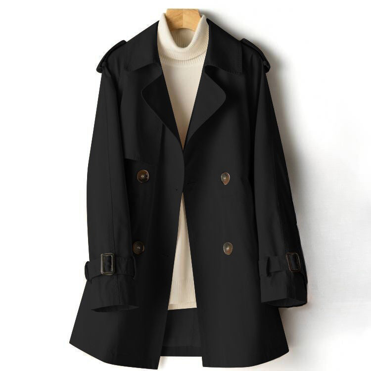 Lightweight tailored trench coat with waist cinch from Lumina Wear, shown in a versatile, stylish design.
