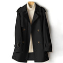 Lightweight beige trench coat with waist cinch from Lumina Wear's Isabella collection, tailored fit with classic design.