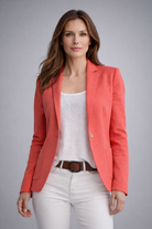 Lumina Wear Isabella women's tailored slim fit blazer with notched lapels, stylish and professional for polished office looks.