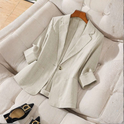 Lumina Wear Isabella tailored striped blazer with notch lapel, featuring a fitted design and classic pattern for stylish office wear.
