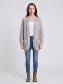 Isabella Lumina Wear textured oversized cardigan with batwing sleeves, featuring a cozy knit design and relaxed fit.