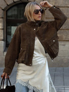 Isabella | Textured Utility Jacket with Snap-Button Details and Turn-Down Collar - Lumina 6