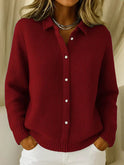 Lumina Wear Isabella textured waffle knit long cardigan sweater with button closure, featuring a cozy, stylish design.