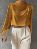 Lumina Wear Madison relaxed fit blouse featuring elegant design and timeless style, shown in a natural fabric and classic fit.