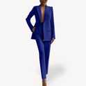 Lumina Wear Madison tailored blazer and pants suit with clean lines and a comfortable fit, shown in a professional setting.