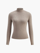 Women's top with elegant mock neck and relaxed fit by Lumina Wear, shown in a stylish, comfortable design.