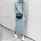 Lumina Wear Natalie relaxed knit pullover and ribbed skirt set for women, displayed on a model in a cozy, casual outfit.