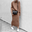 Lumina Wear Natalie relaxed knit pullover and ribbed skirt set, featuring cozy fabric and stylish fit for casual wear.